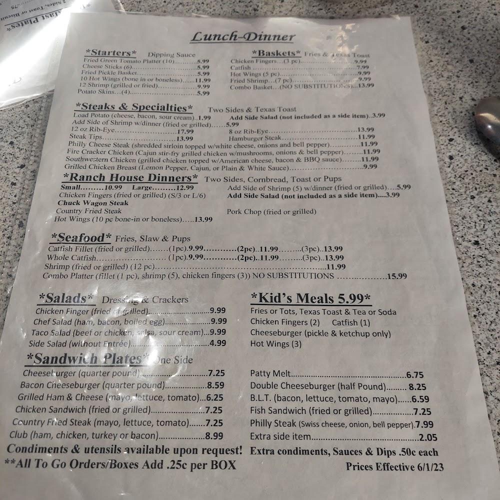 Ranch House Restaurant Menu image 4